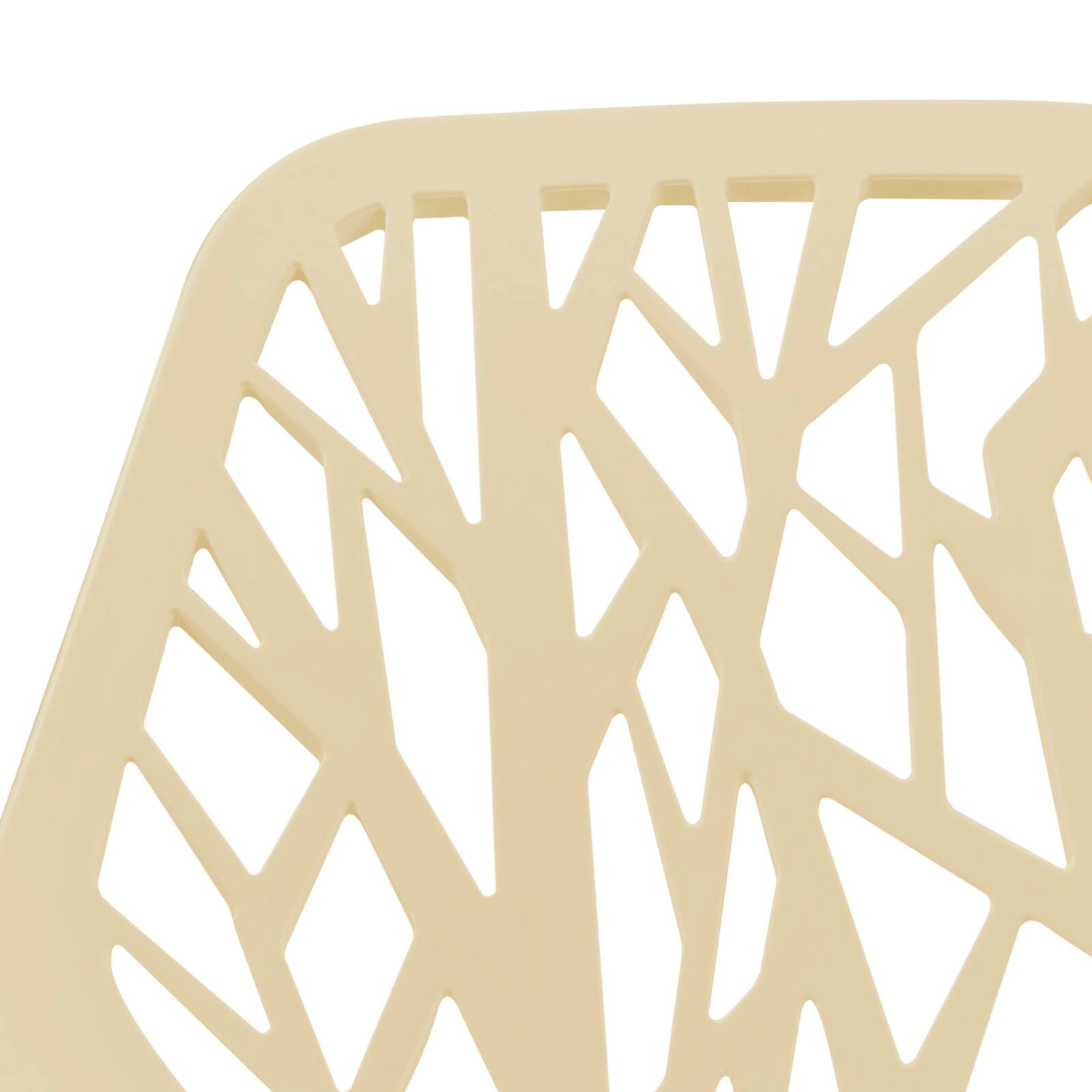 Alt View 7. LeisureMod - Asbury Stackable Modern Dining Chair with Cut Out Design and Chrome Legs Side Chair for Home Living Room - Cream.