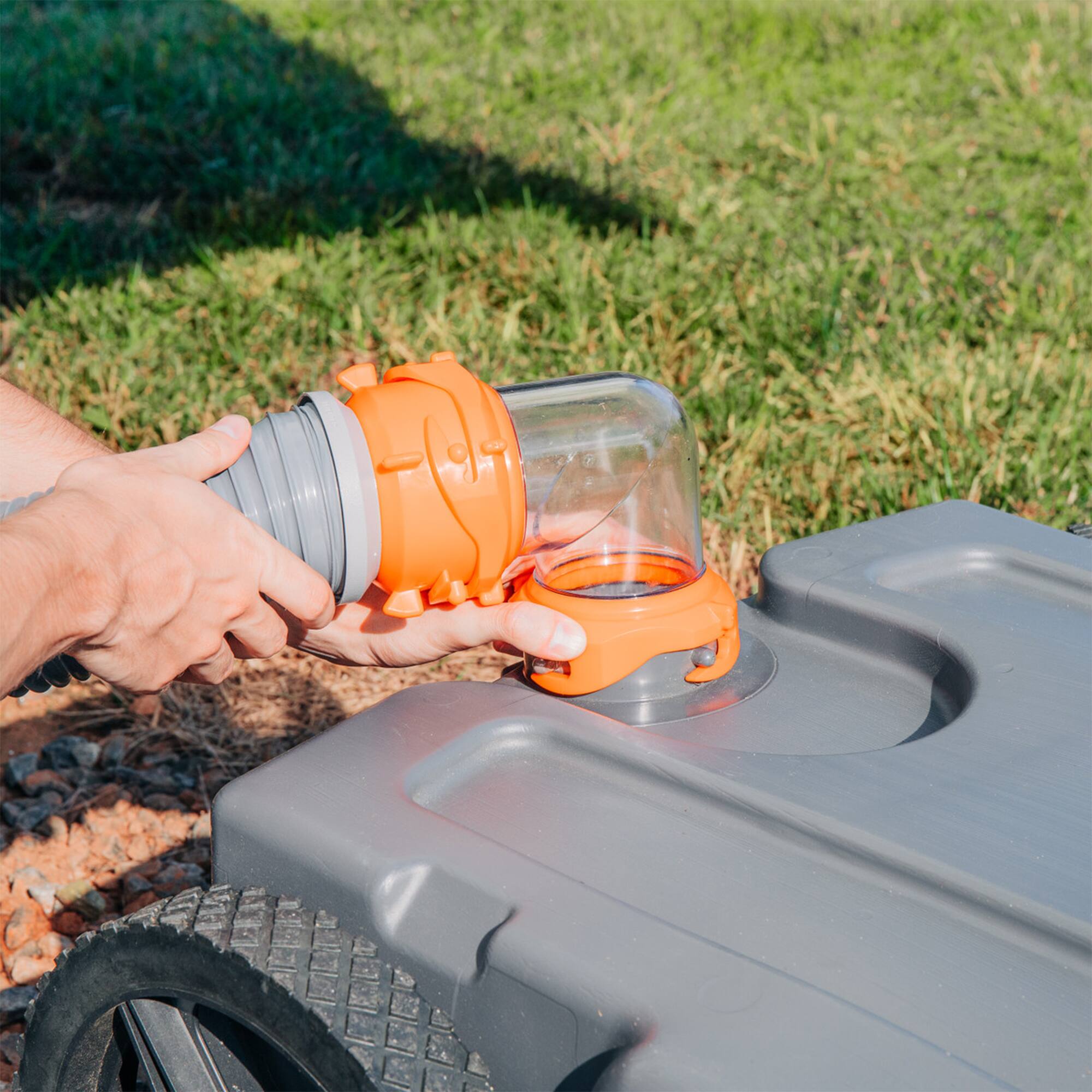 Alt View 7. Camco - Camco 39004 Rhino Portable 28 Gallon RV Waste Tank Holding Hose and Accessories - Gray.