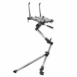 Mount-It! - Height Adjustable Vehicle Laptop Mount for 10–17 Inch Laptops and Tablets, No-Drill Car Mount - Black/Chrome