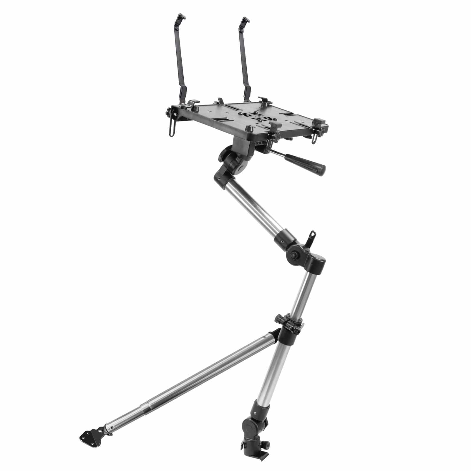 Front. Mount-It! - Height Adjustable Vehicle Laptop Mount for 10–17 Inch Laptops and Tablets, No-Drill Car Mount - Black and Chrome.