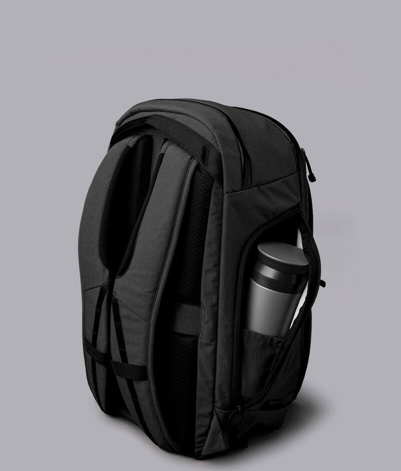 Alt View 1. ALPAKA - Traverse Backpack Laptop Backpack for Men, Backpack with Laptop Compartment (16"), Clamshell Travel Pack, Bottle Sleeve - Black Axoflux 400D Ripstop Nylon.