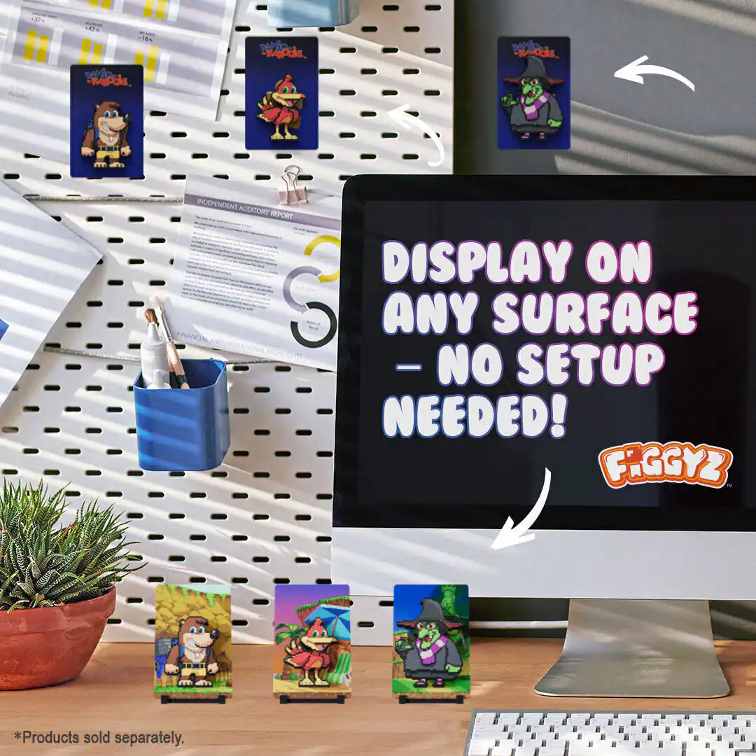 Figgys - .47% 16% BANJO - MASOOE sANIO. - BASPOKE BANJO. - KIDDIE INDEPENDENT AUDITORS REPORT DISPLAY ON ANY SURFACE - NO SETUP NEEDED! FIGGYZ *Products sold separately.