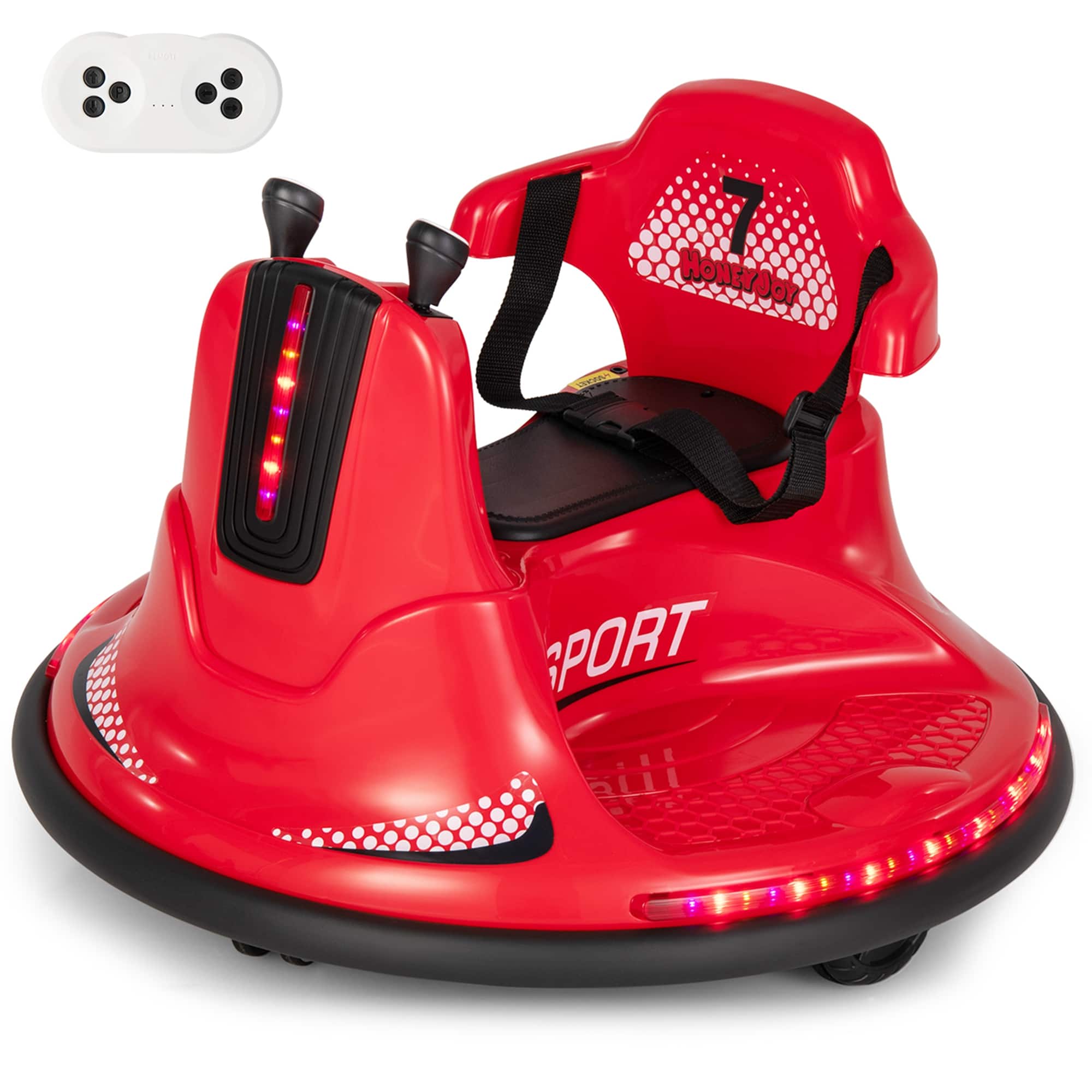 Costway - 12V Bumper Car for Kids Toddlers Electric Ride On Car Vehicle with 360° Spin - Red price history on PriceWatchPro