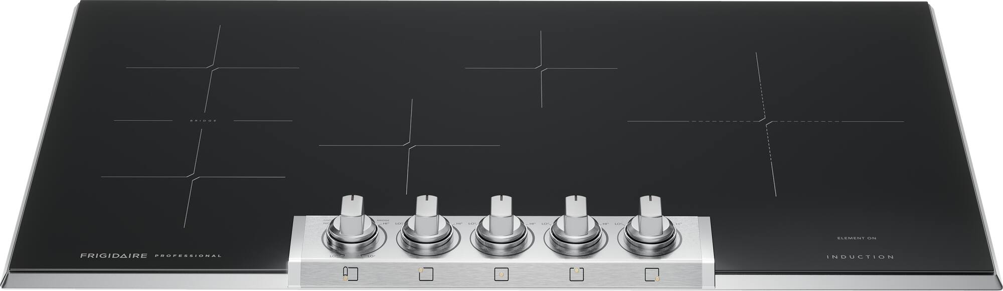 The text on the image reads: "Frigidaire Professional Induction Cooktop."