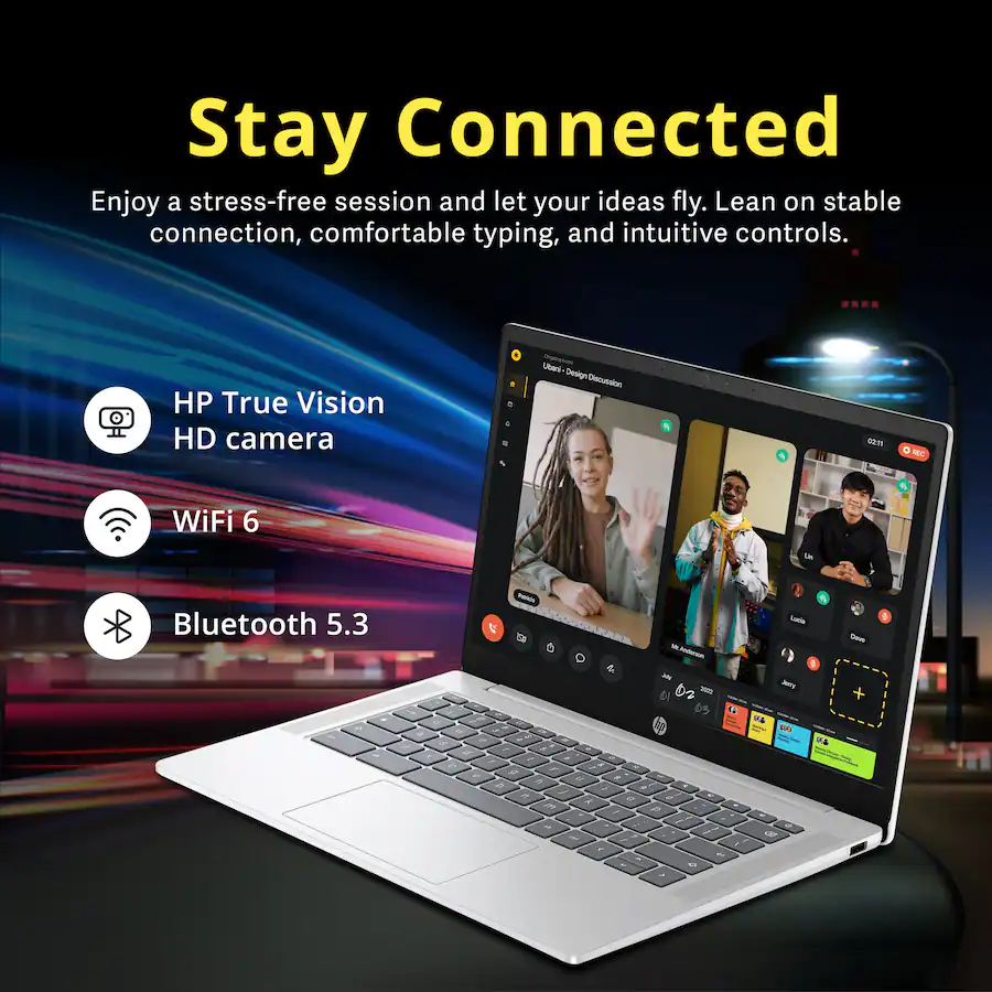 HP 14" Chromebook Laptop, Intel N200 Processor, 4GB LPDDR5,128GB eMMC ...