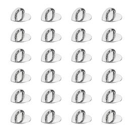 Unique Bargains - Metal Phone Charm Hook 1", 24pcs Adhesive Heart Shaped Finger Grip for Smartphones Keychain Tablet Case Accessories - Silver