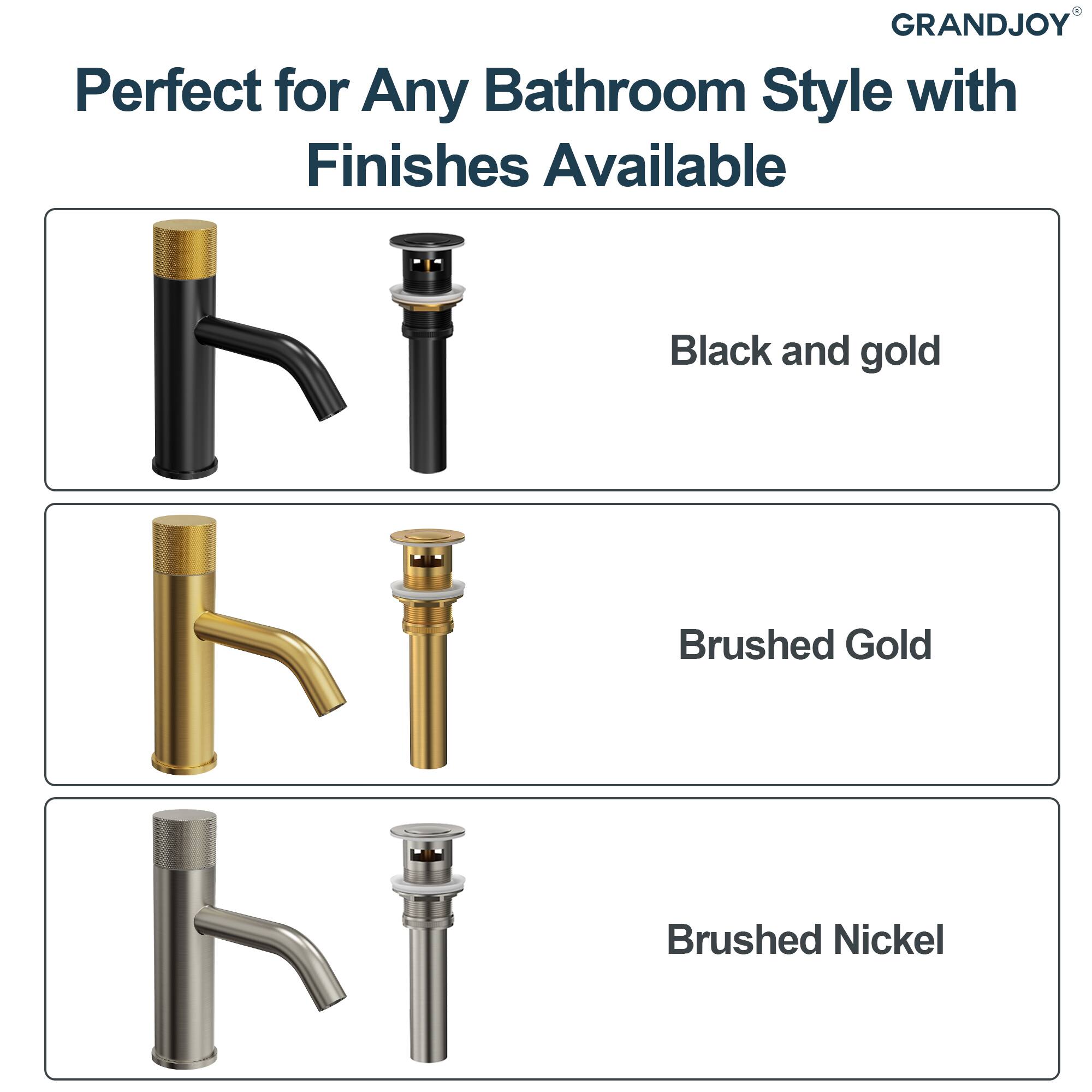 GRANDJOY

Perfect for Any Bathroom Style with Finishes Available

- Black and gold
- Brushed Gold
- Brushed Nickel