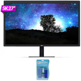 LG - 27" Class Ultrafine 5K IPS LED Monitor (27" Diagonal) + Cleaning Kit + 1 Year Extended Warranty