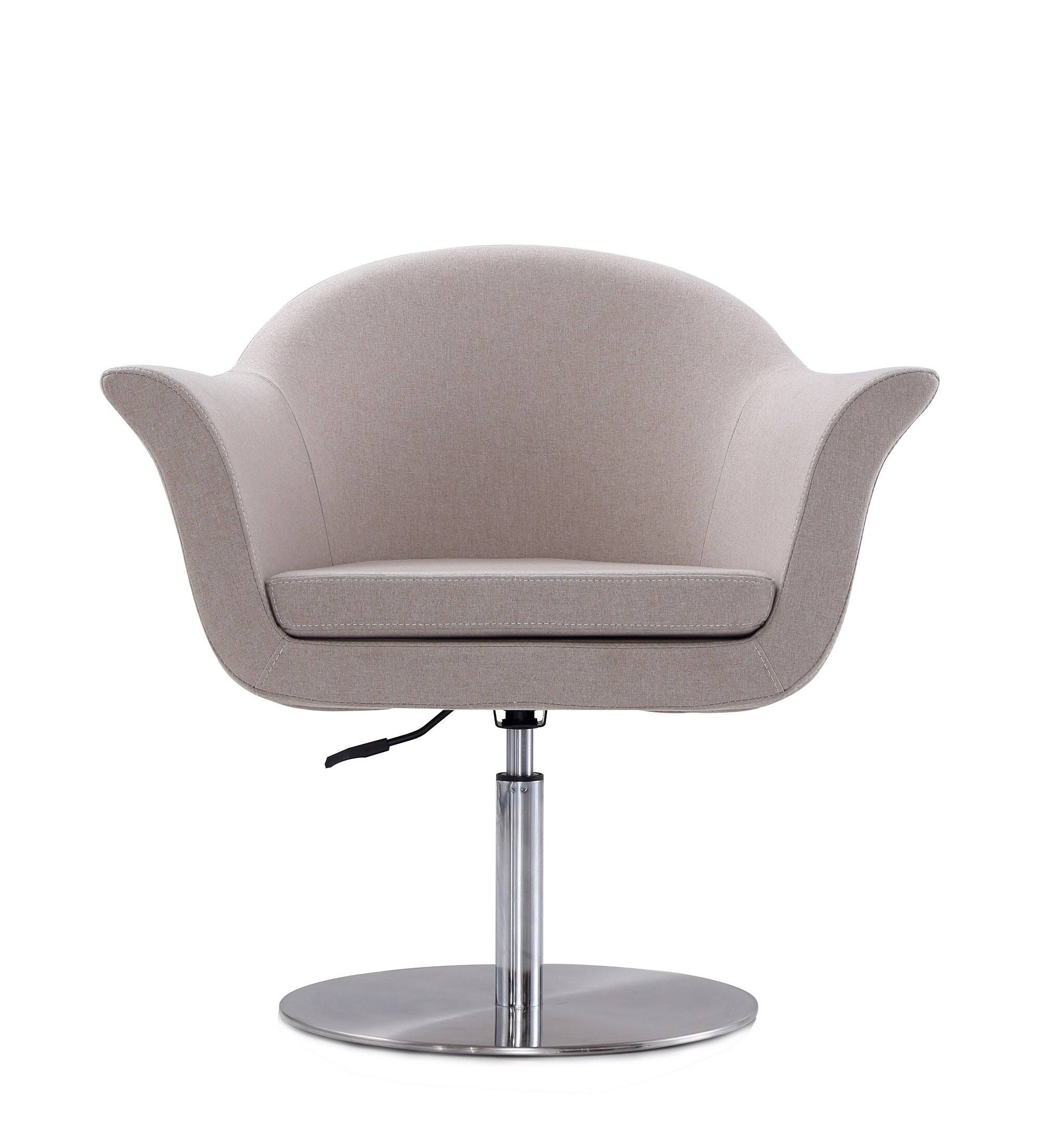 Back. Manhattan Comfort - Voyager Modern Woven Blend Swivel Lounge Chair - Barley.