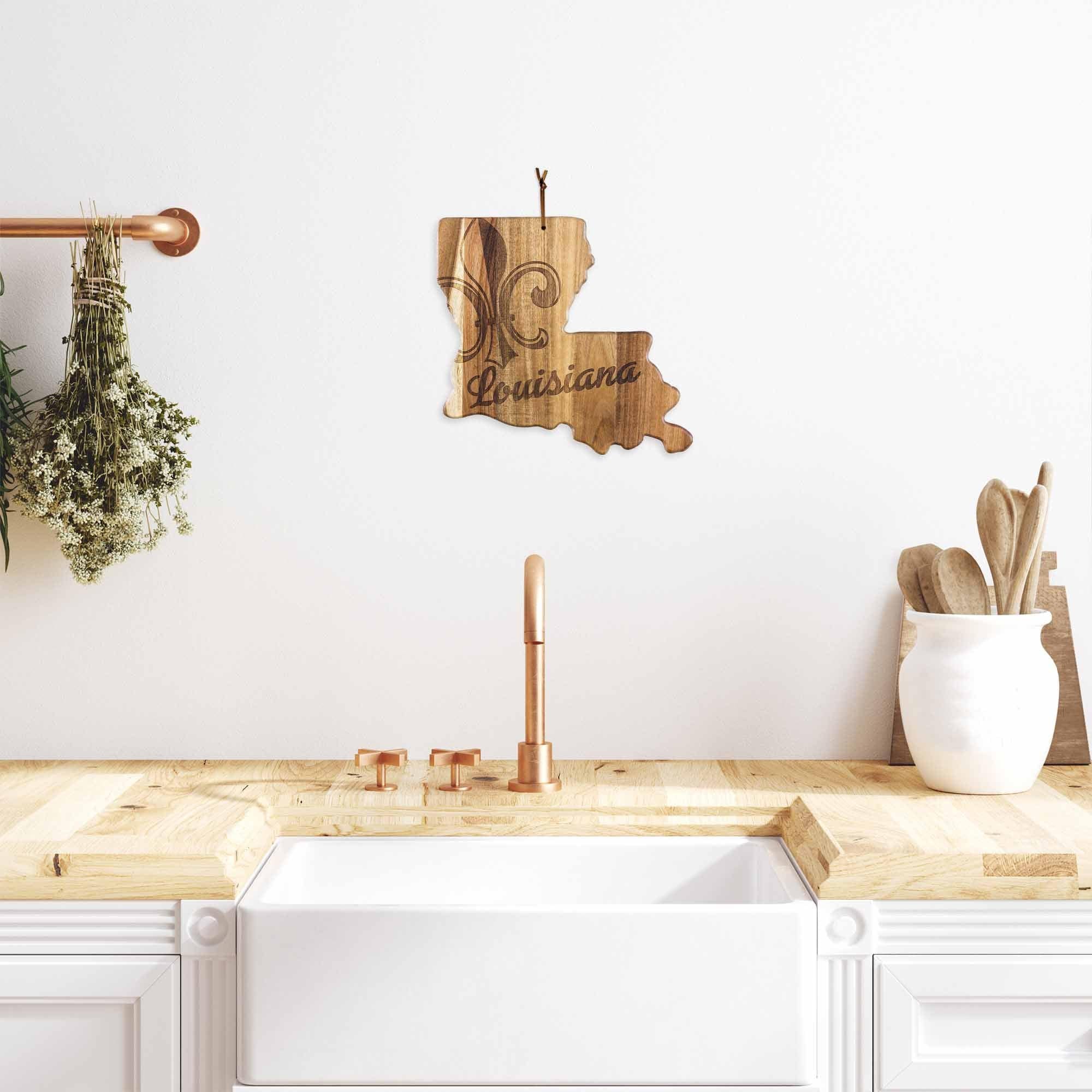 Left. Rock & Branch - Origins Series Louisiana Cutting Board.