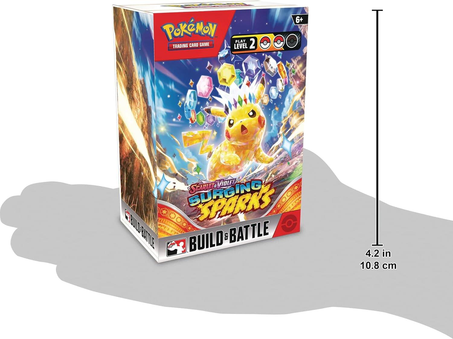 Pokémon Trading Card Game  
Play Level 2  
Scarlet & Violet Surging Sparks  
Build & Battle  
4.2 in 10.8 cm
