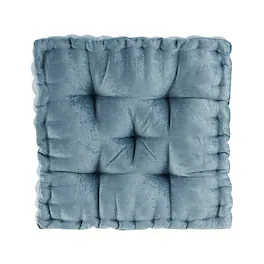 Gracie Mills - Elara Textured Poly Chenille Square Floor Pillow Cushion - Aqua