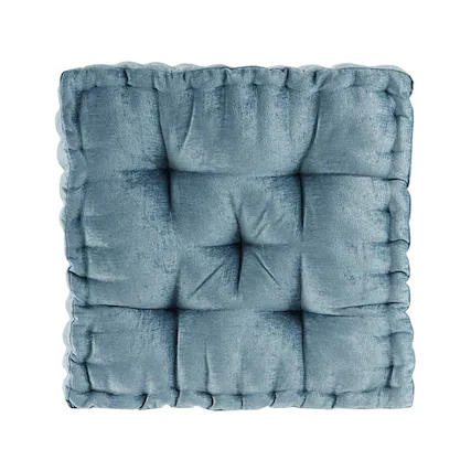 Front. Gracie Mills - Gracie Mills Elara Textured Poly Chenille Square Floor Pillow Cushion - Aqua.