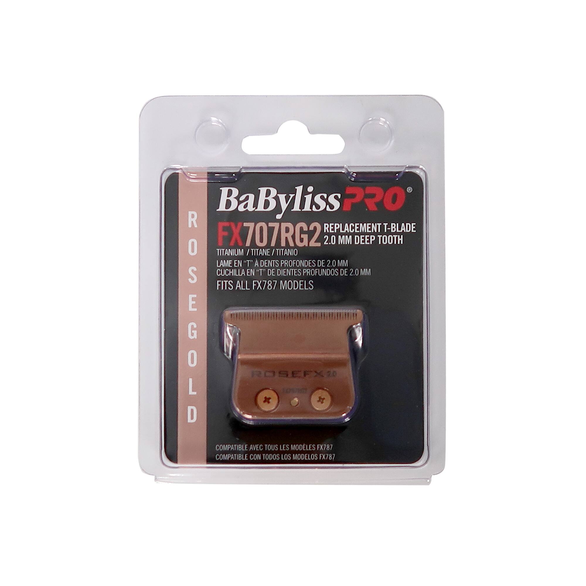 Left. Babyliss - Babyliss Pro Rose Gold FX707RG2 Replacement Deep Tooth T-Blade 2.0MM - Rose Gold.