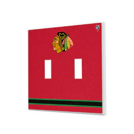 Keyscaper - Chicago Blackhawks Double Toggle Lightswitch Plate - Multicolor