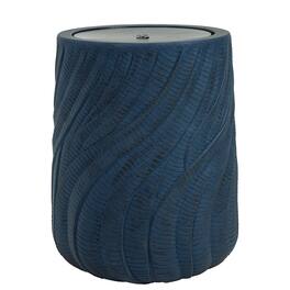 Sunnydaze - Textured Spiral Outdoor Bubble Fountain with LED Light - Blue