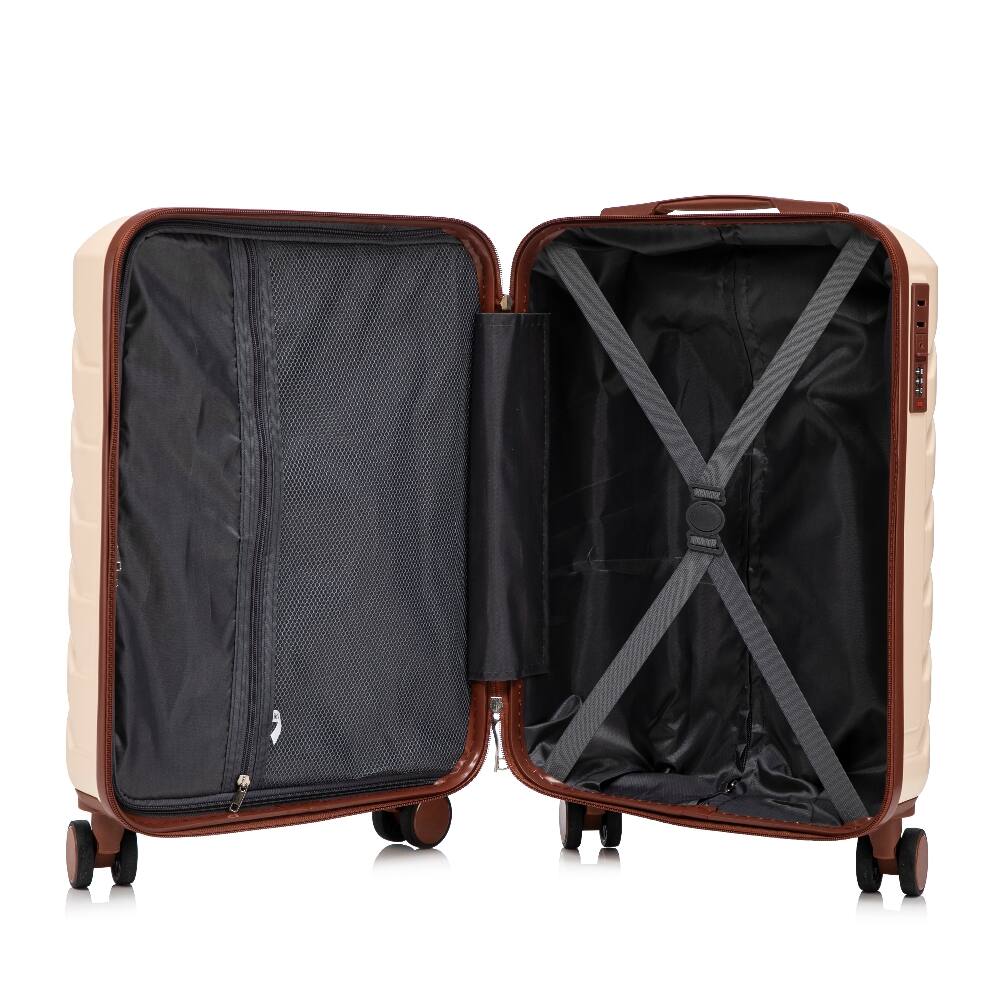 Alt View 8. Ropilly - Ropilly 2 Piece Luggage Set Beige Hard Shell Suitcase with Cosmetic Case 20 Inch - Beige.