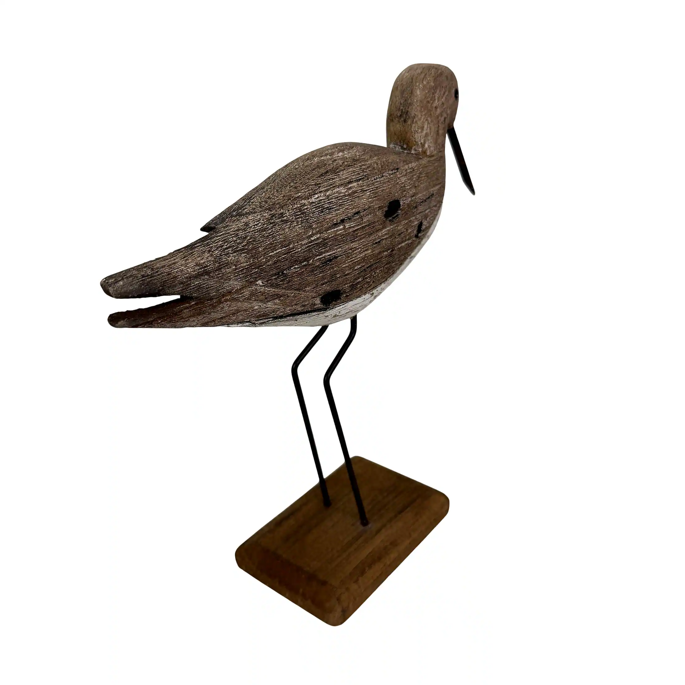 Alt View 2. Things2Die4 - Decorative Sea Bird Figurine Weathered Wood Metal Coastal Statue 10.75 In - Beige.