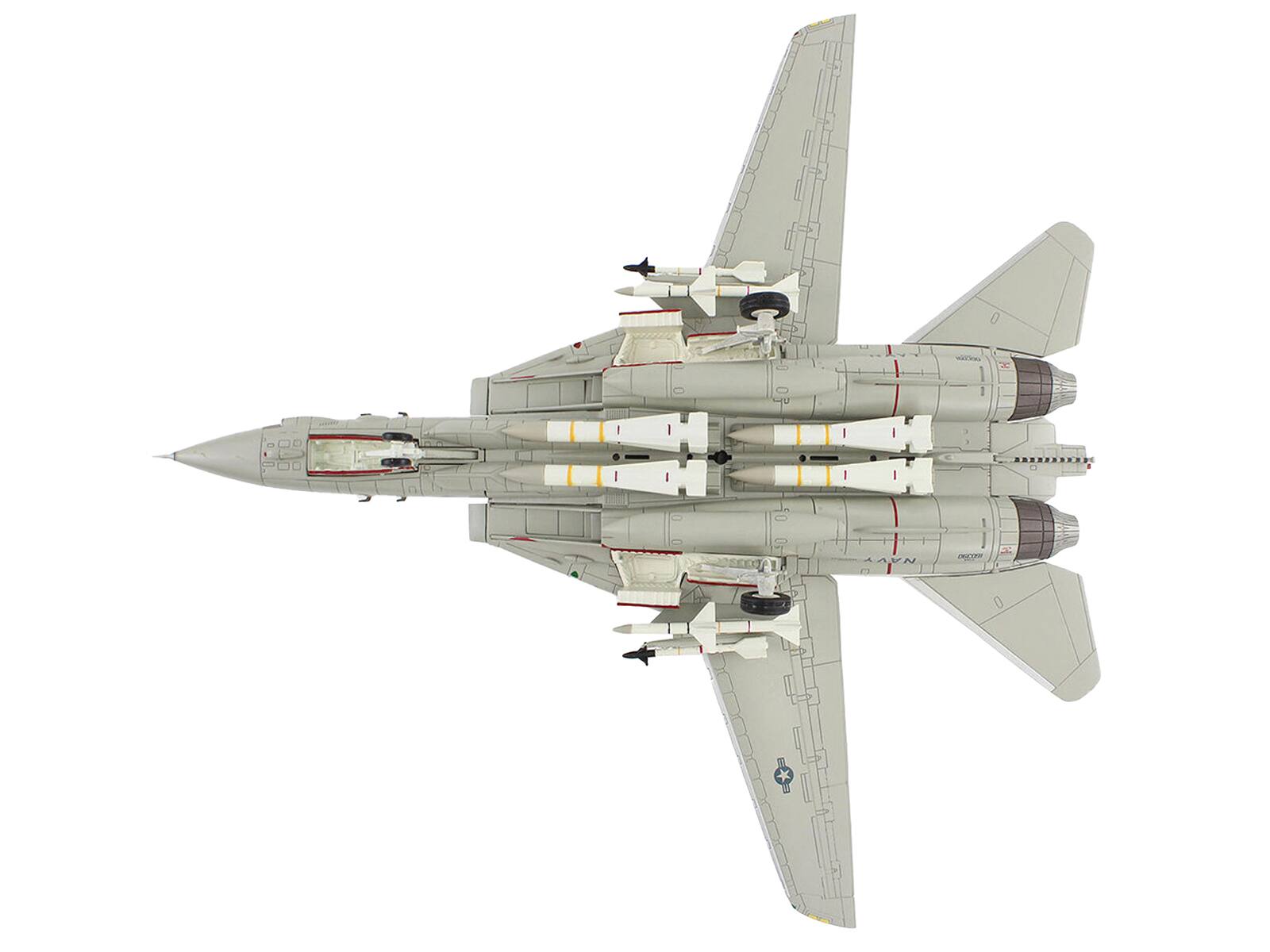 Back. Hobby Master - Grumman F-14A Tomcat Sukhoi Killer VF-41 Black Aces USS Nimitz 1981 United States Navy Air Power Series 1/72 - Beige.