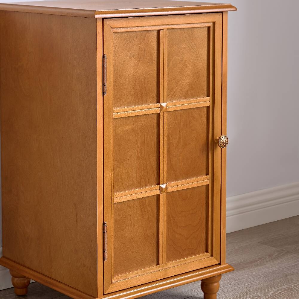 Alt View 7. Loheer - Loheer Mid Century Modern Floor Cabinet Walnut Storage Cabinet with Doors Accent Console Table for Entryway Bathroom - Walnut.