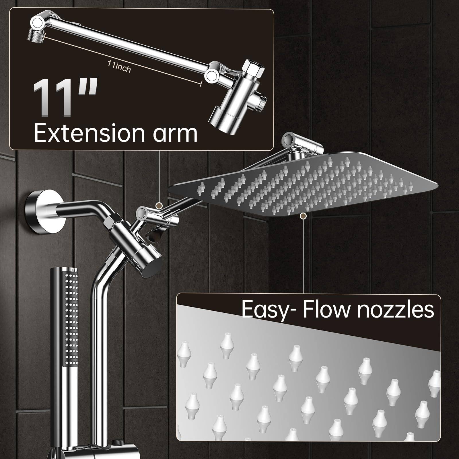 11" Extension arm  
Easy-Flow nozzles