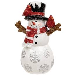 BreeBe - Resin Snowflake & Cardinal Friends Snowman - Multicolor