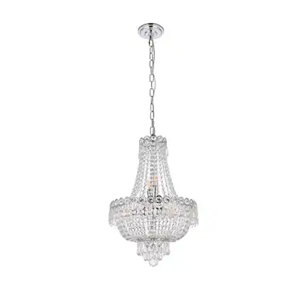 Front. Elegant Lighting - Century 8 light Chrome Pendant Clear Royal Cut Crystal - Chrome.