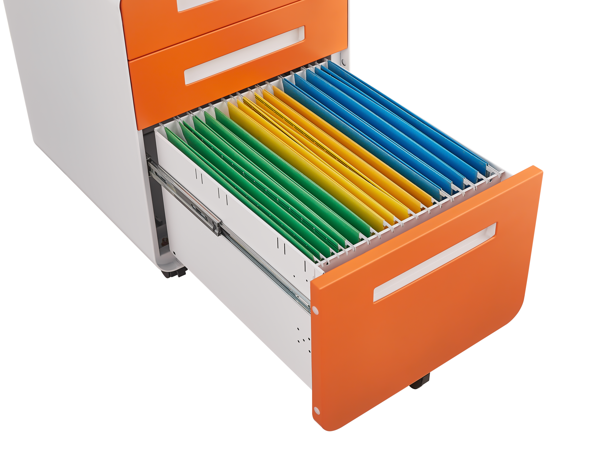 Alt View 6. GOODSILO - 3-Drawer Mobile File Cabinet Under Desk - Versatile Storage for Legal/Letter/A4 Files, Anti-Tilting, Steel - Orange.