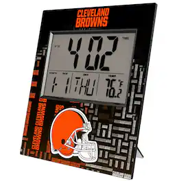 Keyscaper - Cleveland Browns Quadtile Digital Desk Clock - Multicolor