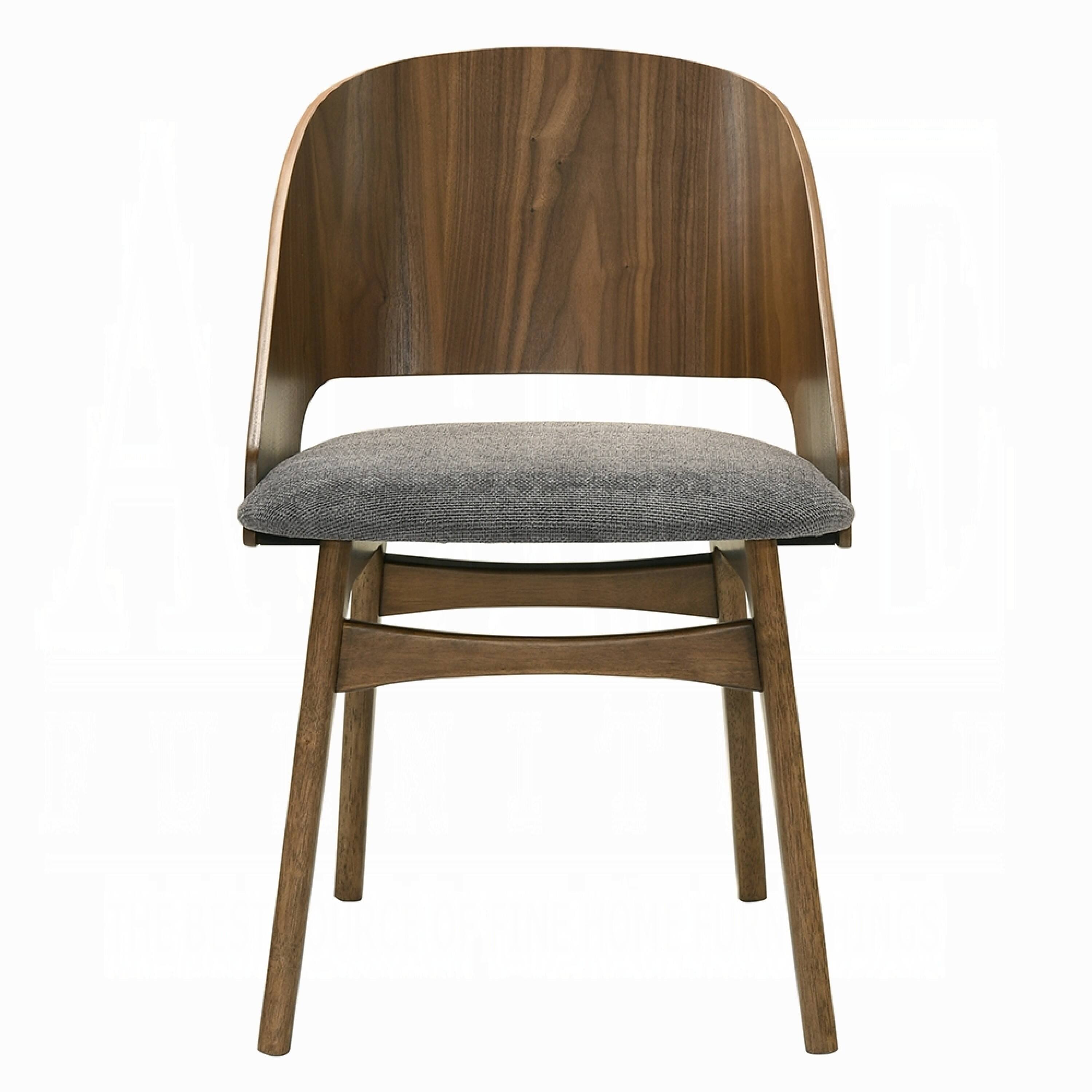 Alt View 1. Manhattan Lane - Dio Dining Side Chair Set of 2, Open Cut Curved Back, Walnut Brown - Gray, Dark Walnut Brown.