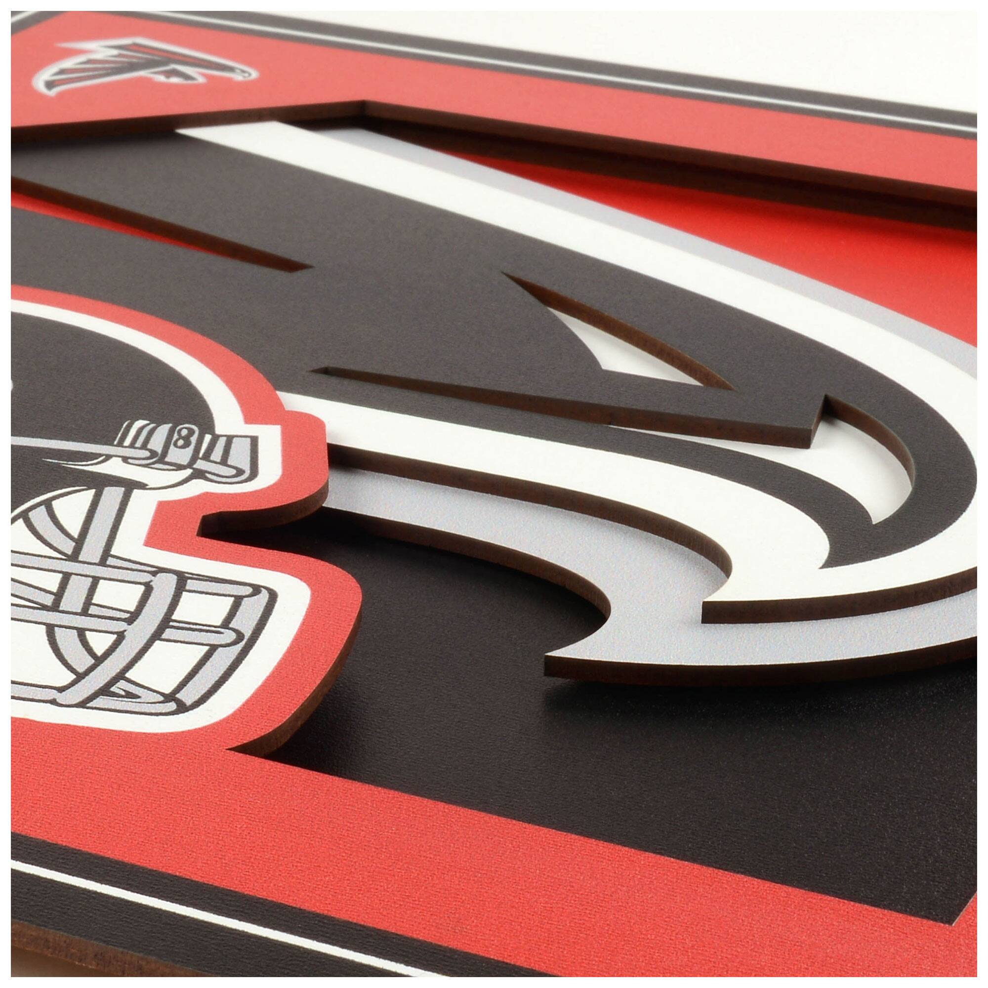 Alt View 1. YouTheFan - Atlanta Falcons 12'' x 12'' 3D Logo Wall Art - Multicolor.