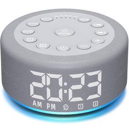 Dazzed Corner - Sound Machine Alarm Clock, Dual Alarms Night Light - Gray