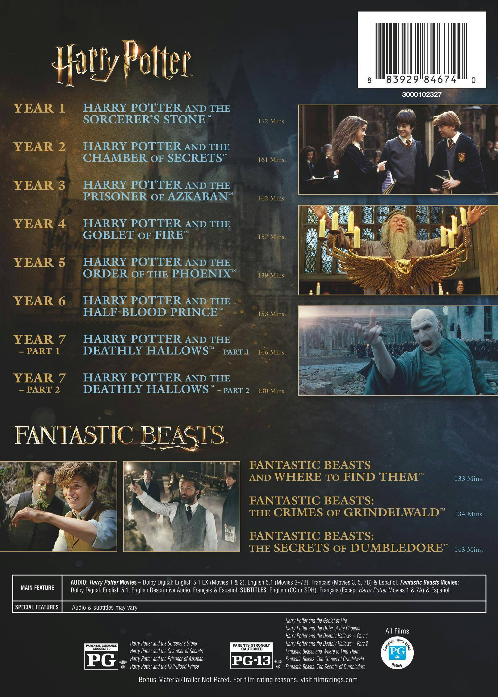 Back. Harry Potter and Fantastic Beasts 11-Film Collection (DVD)   - DVD.