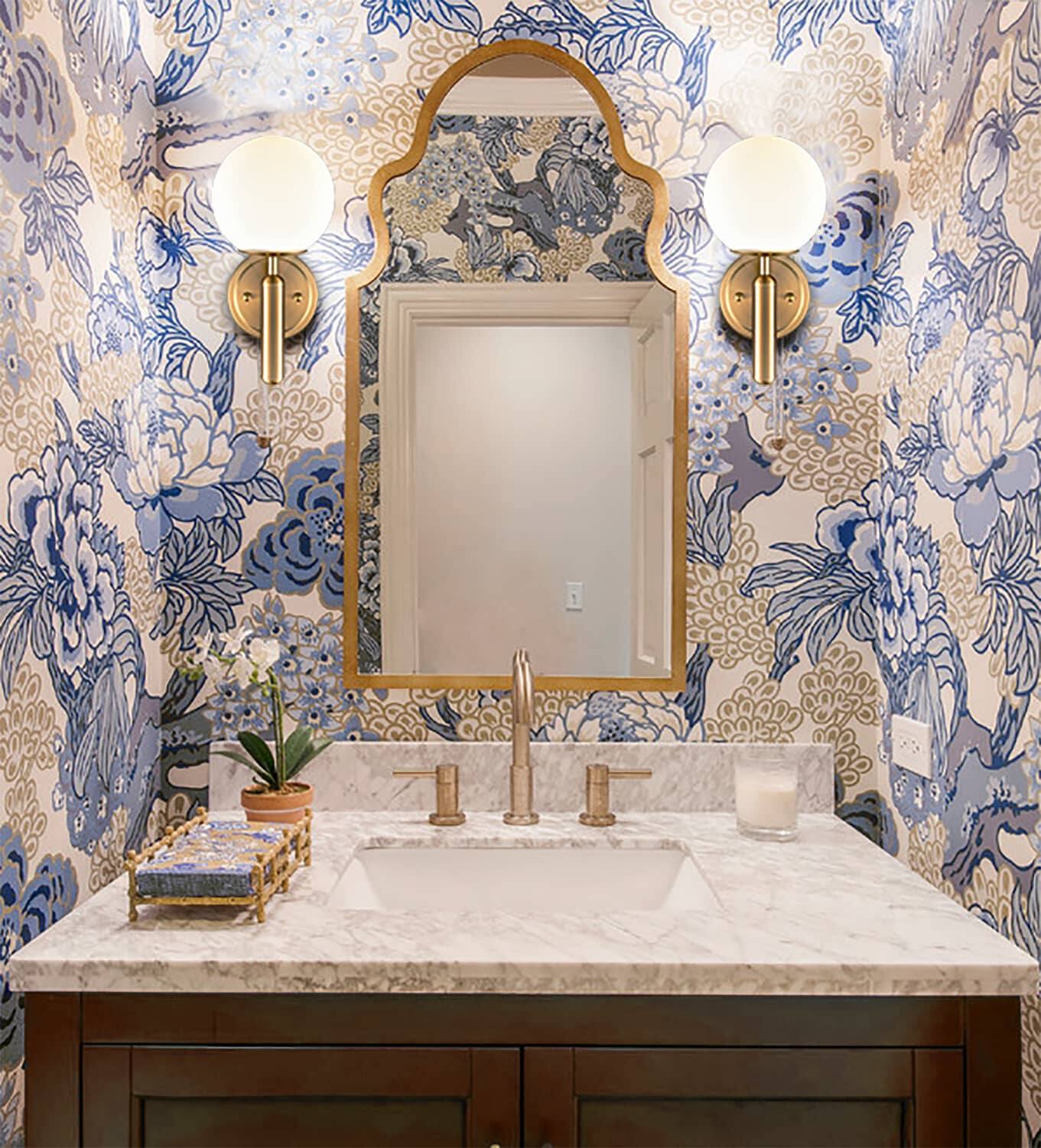 Left. MOOSE - Mid Century Modern Wall Sconces - Gold.