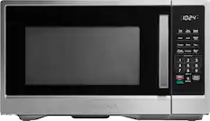 Ou 10:24 Time Cook Time Defrost Weight Defrost Power Clock Kitchen Timer Popcorn Potato Pizza Frozen Dinner Vegetable Beverage Plate P R 1 2 4 5 7 8 On on Stop Cancel 0 Power Memory e Saving 3 6 9 Start +30 Sec. INSIGNIA