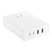 Insignia™ - 140W 4-Port USB and USB-C Desktop Charger Kit for MacBook Pro 16”, Laptops, Smartphone, Tablet, and More - White - Front_Zoom