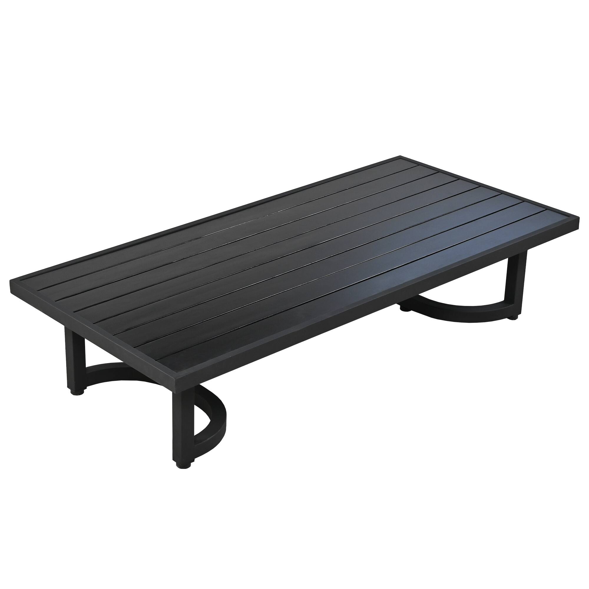 Alt View 2. Mondawe - Outdoor Steel Sofa Set with Coffee Table,UV-Resistant Cushions - Beige.
