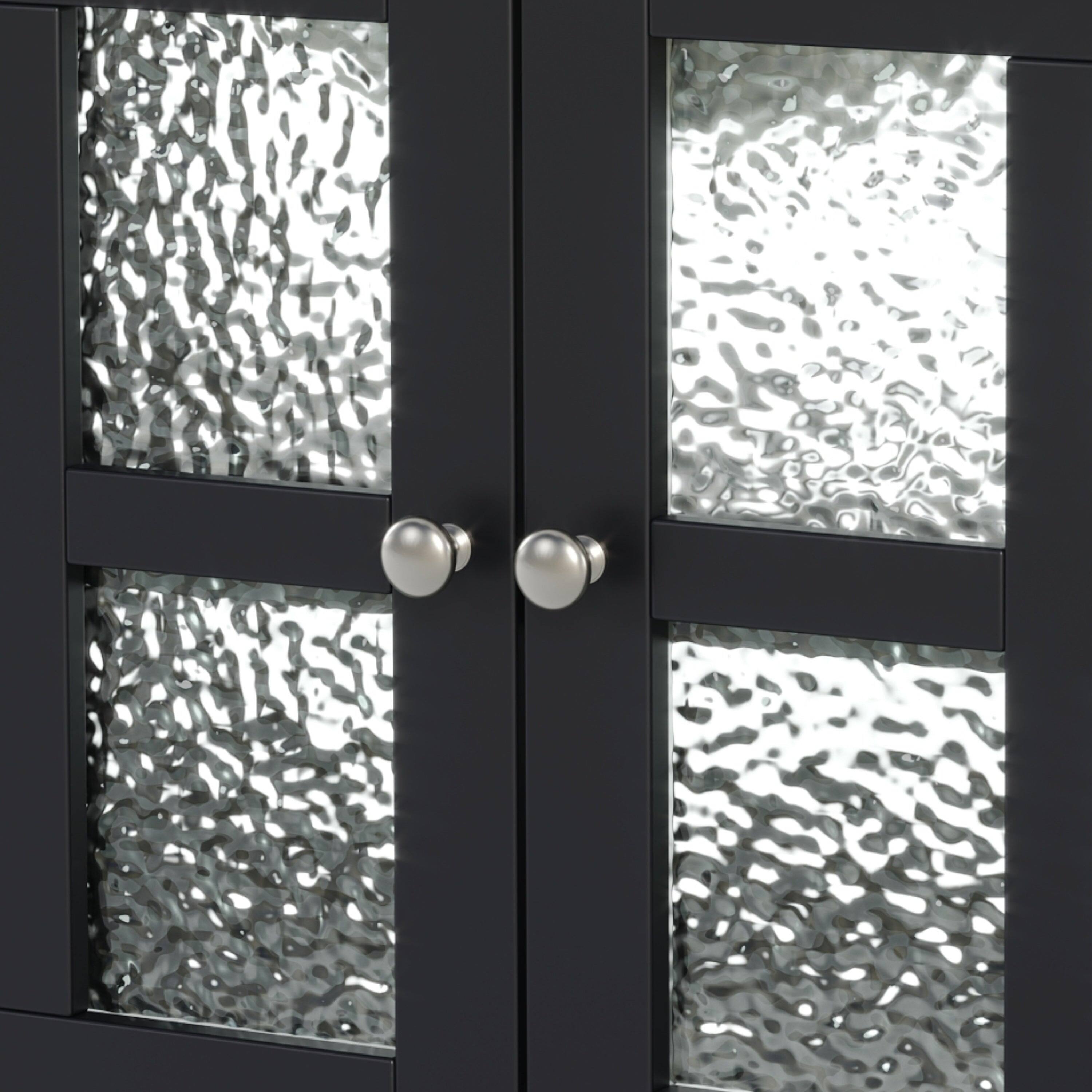 Left. Boyel Living - 36 Inch Bathroom Vanity with Ceramic Sink Adjustable Shelf Solid Wood Legs Soft Close Hinges Black - Black.