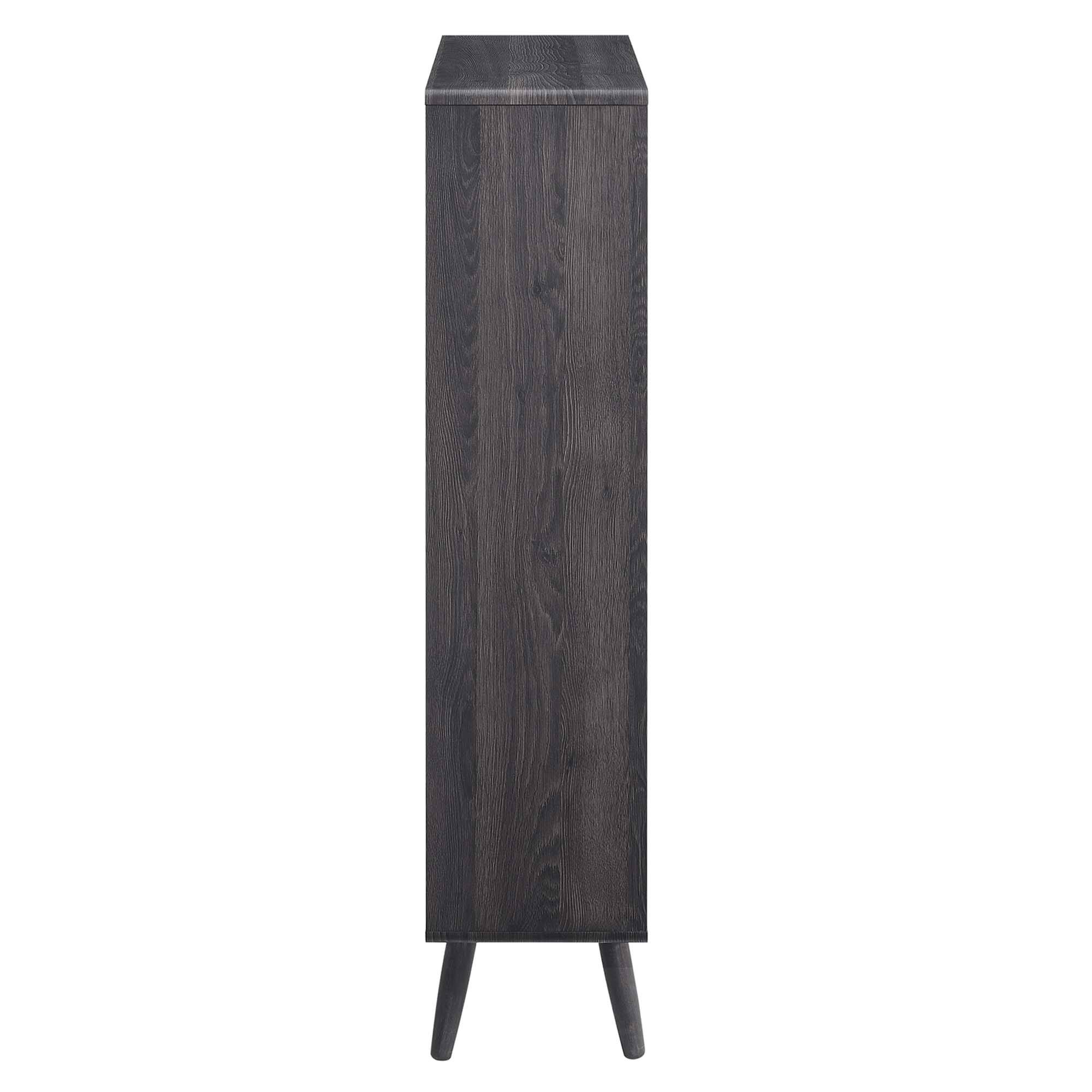 Alt View 2. Modway - Transmit 5 Shelf Wood Grain Bookcase by Modway - Charcoal.
