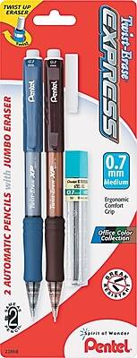 TWIST UP ERASER  
Pentel ERASER JUMBO X  

EXPRESS  
Toolt-Brave  
0.7 mm  
Medium  
Ergonomic Comfort Grip  
Office Color Collection  
BREAK RESISTANT  

2 AUTOMATIC PENCILS with JUMBO ERASER  
Pentel XP  
0.7 mm  

Spirits of Wonder  
Pentel  

22868