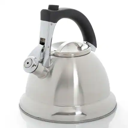 Front. Mr. Coffee - Mr Coffee Collinsbrook 2.4 Quart Stainless Steel Whistling Tea Kettle - Silver.