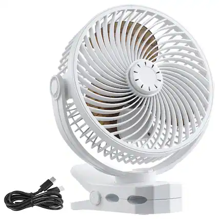 Front. Loheer - Loheer Rechargeable Clip On Fan Portable USB Desk Fan Quiet Clamp Fan for Golf Cart Camping.