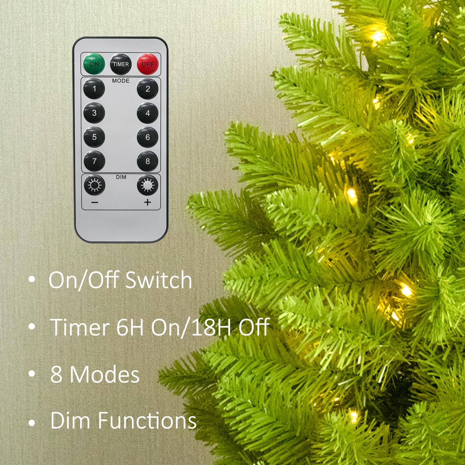 - On/Off Switch
- Timer 6H On/18H Off
- 8 Modes
- Dim Functions