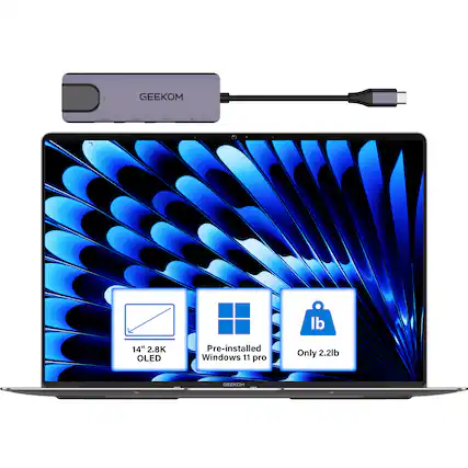 GEEKOM A. ... I - 14" 2.8K OLED Pre-installed Windows 11 Pro Only 2.2lb