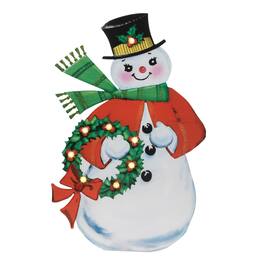 BreeBe - Nostalgic Snowman LED Display 24"H - White, Red, Green