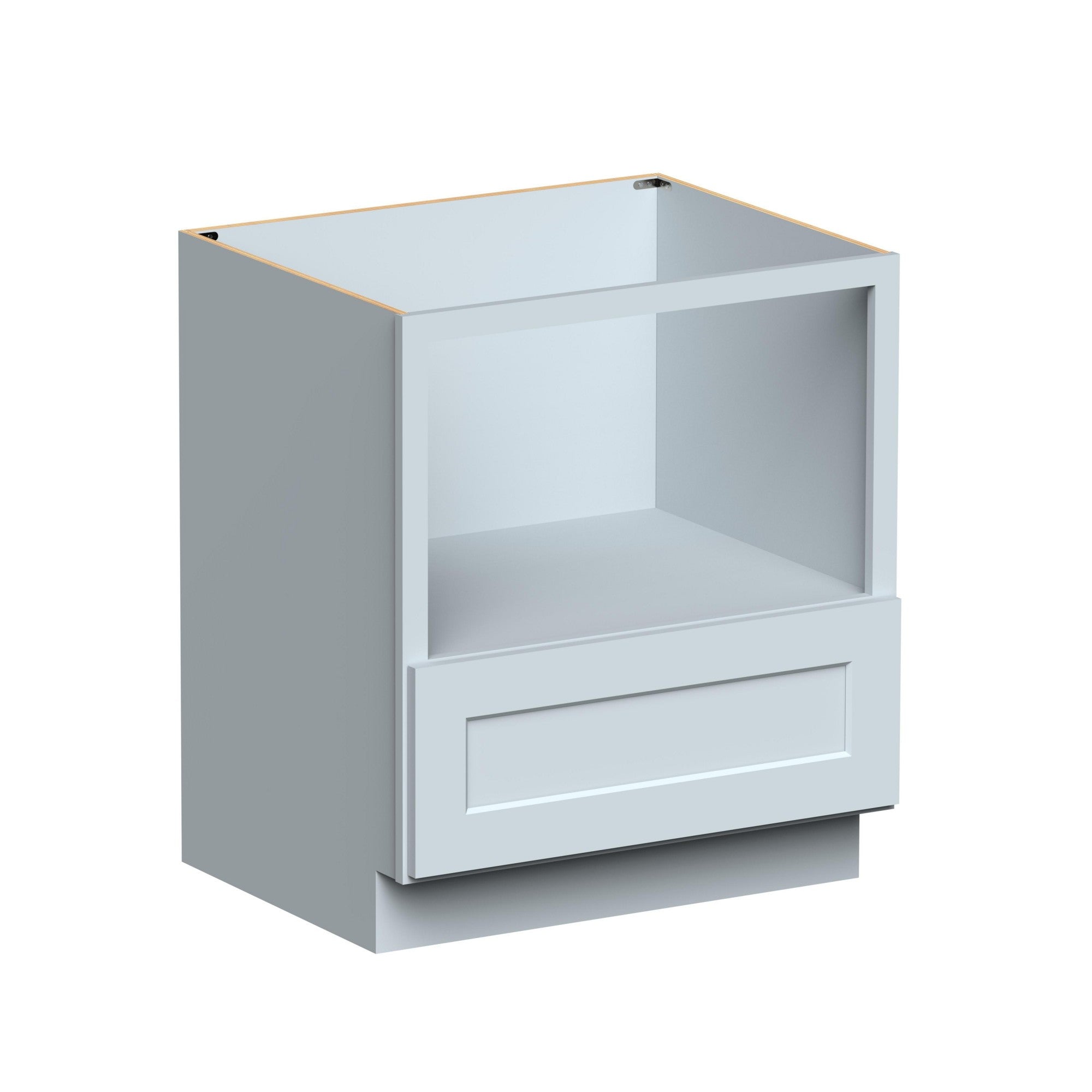 Alt View 1. Boyel Living - 30in.W Dove Gray BASE MICROWAVE CABINET Fully assembled Cabinet with One Rubberwood Bottom Drawer - Gray.