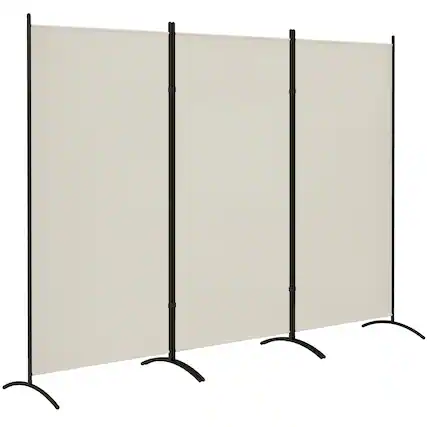 Front. Homcom - 3 Panel Fabric Room Divider, 6 Ft Tall Folding Privacy Room Separator, Freestanding Partition Wall Divider for Indoor - Light Gray.