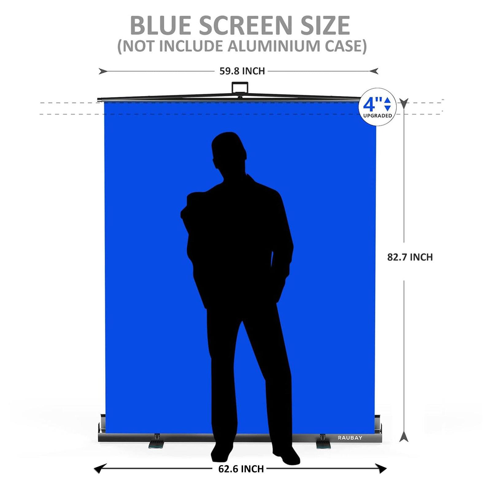 BLUE SCREEN SIZE (NOT INCLUDE ALUMINIUM CASE) 59.8 INCH 82.7 INCH 62.6 INCH