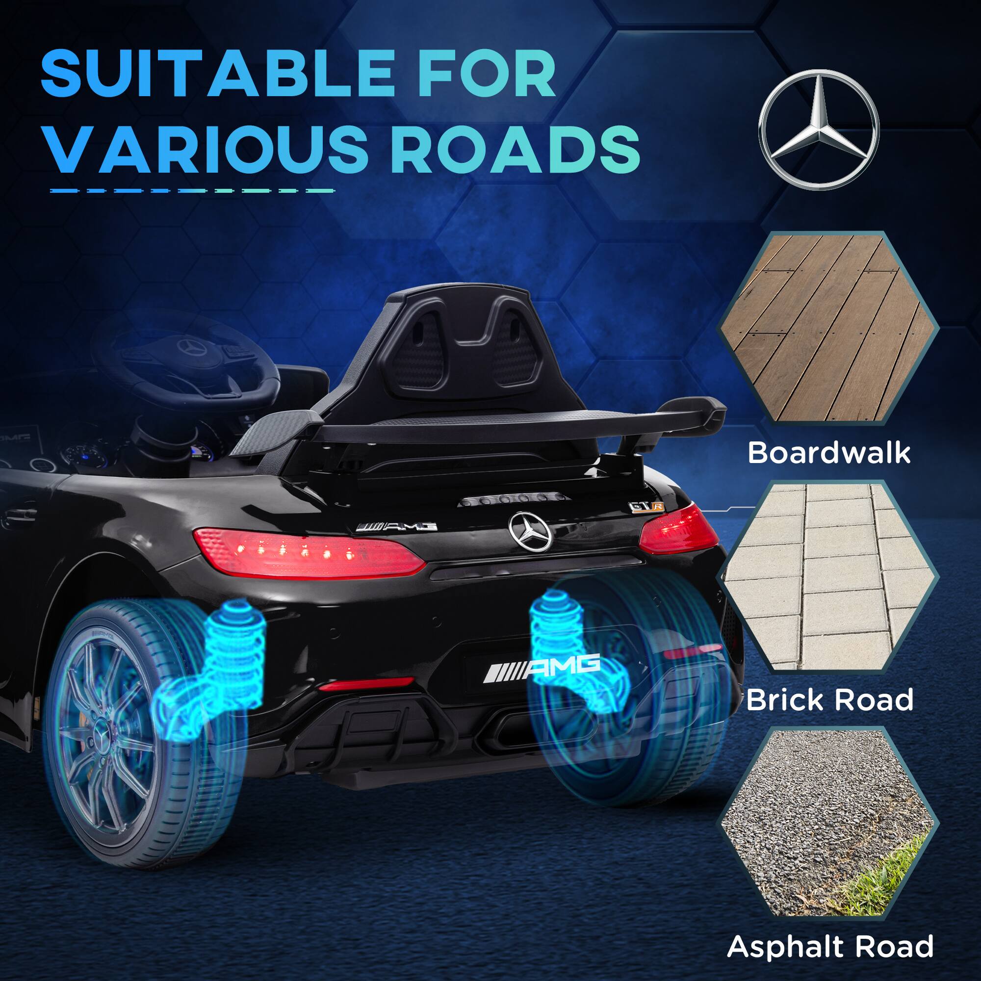 SUITABLE FOR VARIOUS ROADS

Boardwalk  
Brick Road  
Asphalt Road