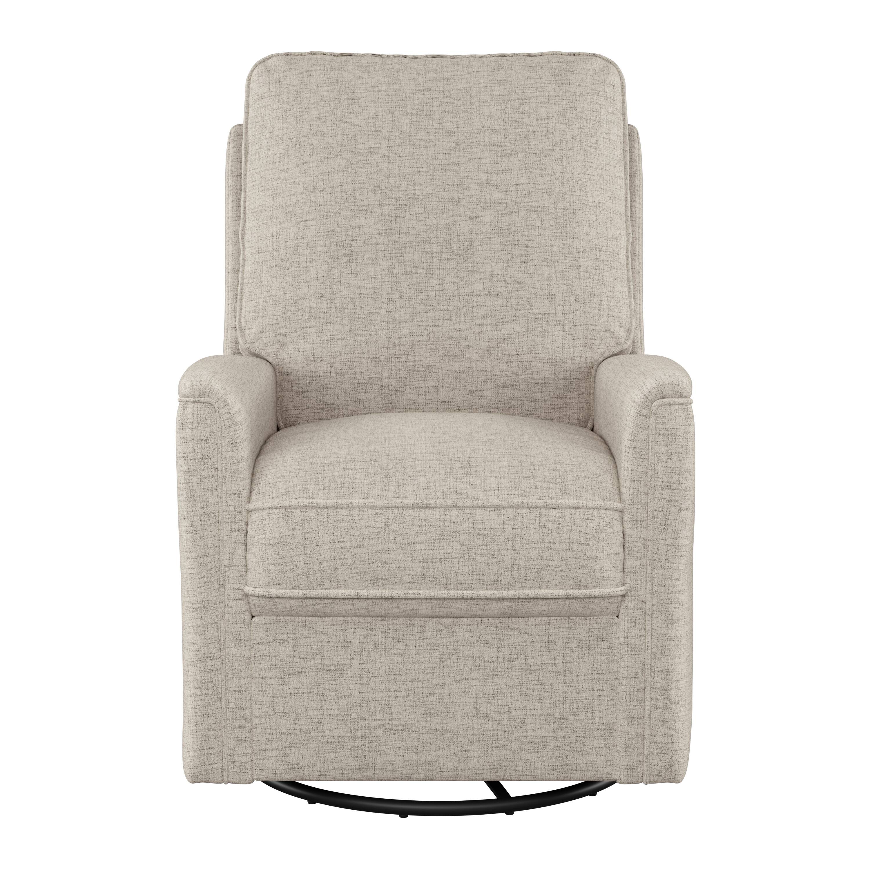 Front. CorLiving - Jasmine Fabric Upholstered Contemporary Swivel and Glider Recliner Chair - Beige.